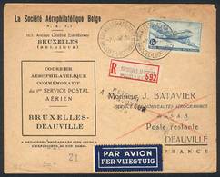 BELGIUM: 7/JUL/1947: First Flight Bruxelles-Deauville, VF Quality! - Sonstige & Ohne Zuordnung