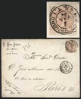 BRAZIL: Cover Franked By Sc.84 (200R. Of 1882, Type I), Sent From Rio De Janeiro To France On 8/JA/1884, VF Quality! - Andere & Zonder Classificatie