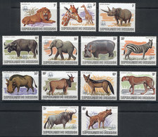 BURUNDI: Yvert 864/876, Animals, With "W.W.F." Printed In Silver, Complete Set Of 13 Unmounted Values, Excellent Quality - Other & Unclassified