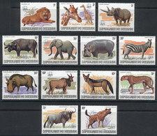 BURUNDI: Yvert 864/876, Animals, With "W.W.F." Printed In Silver, Complete Set Of 13 Unmounted Values, Excellent Quality - Altri & Non Classificati