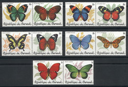 BURUNDI: Yvert 890/899, Butterflies, Complete Set Of 10 Unmounted Values, Excellent Quality! - Other & Unclassified