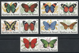 BURUNDI: Yvert 890/899, Butterflies, Complete Set Of 10 Unmounted Values, Excellent Quality! - Sonstige & Ohne Zuordnung