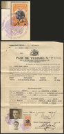 CHILE: Tourist Pass For A German Couple Who Lived In Argentina, With Consular Revenue Stamp Of 1P. Overprinted "1936", A - Cile