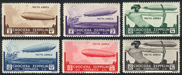 CYRENAICA: Sc.C12/C17, 1933 Zeppelin, Cmpl. Set Of 6 Values, Mint Lightly Hinged, Fine Quality - Cirenaica