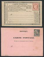 FRENCH COLONIES: 2 Old Postal Cards Franked With Yv.18 And 50, Unused, VF Quality! - Altri & Non Classificati