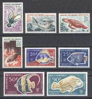 COMOROS: Yvert 35/8 + 47/8 + A.23/4, Fish, Complete Set Of 8 Unmounted Values, Excellent Quality! - Komoren (1975-...)