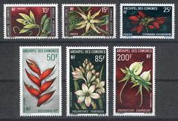 COMOROS: Yvert 53/54 + 56 + A.26/28, Flowers, Complete Set Of 6 Unmounted Values, Excellent Quality! - Comoros
