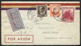 SPAIN: 8/FE/1935 Valencia - Argentina, Airmail Cover Franked With 4.55Ptas., On Back Several Transit And Arrival Marks,  - Andere & Zonder Classificatie