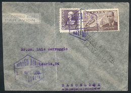 SPAIN: 27/MAY/1939 Valladolid - Barcelona, Airmail Cover Franked With 90c., Censored On Front, Very Nice! - Other & Unclassified