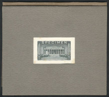 UNITED STATES: Circa 1945, Unissued Essay, Die Proof Printed On Chalky Paper, Mounted On Card, Engraved, Bluish Green Co - Otros & Sin Clasificación