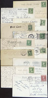 UNITED STATES: 12 Old Postcards, Almost All Used, Several Very Interesting Cancels Can Be Seen, And Also Very Good Views - Marcophilie