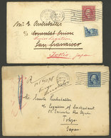 UNITED STATES: 2 Covers, One Sent In 1917 From Washington To San Francisco And From There Forwarded To Tokyo, And The Ot - Marcofilia