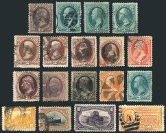 UNITED STATES: Very Attractive Lot Of Old Stamps, Used, Many Of High Value (for Example, Several Examples With Grill Sc. - Altri & Non Classificati