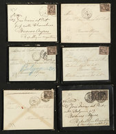 FRANCE: 42 Mourning Covers Sent To Argentina Between 1887 And 1892, All Franked With 25c. (some With Double Rate Of 50c. - Other & Unclassified