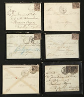 FRANCE: 42 Mourning Covers Sent To Argentina Between 1887 And 1892, All Franked With 25c. (some With Double Rate Of 50c. - Otros & Sin Clasificación