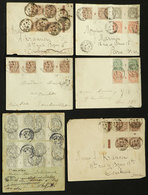 FRANCE: 20 Covers Used Between 1902 And 1905, All Franked With NUMBERED GUTTER Pairs (millésimes), Very Fine Quality, Un - Otros & Sin Clasificación