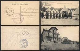 FRANCE: Lot Of 13 Postcards (rare Views Of Small Towns And Places!) Used Between 1915 And 1918, All With FREE FRANKINGS  - Autres & Non Classés