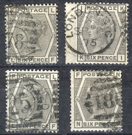 GREAT BRITAIN: Sc.62, 1873/80 6p. Gray, Plates 13 To 16, VF Quality, Catalog Value US$260. - Other & Unclassified
