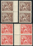 GREAT BRITAIN: Sc.185/6, 1924 Exhibition Of The British Empire, Cmpl. Set Of 2 MNH Values, 4 Complete Sets, VF Quality,  - Sonstige & Ohne Zuordnung