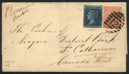 GREAT BRITAIN: Folded Cover Franked By Sc.29 (plate 9) + 34m Sent From Altrincham To St. Catharines (Canada West) On 4/J - Otros & Sin Clasificación