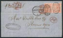 GREAT BRITAIN: 22/MAR/1867 Liverpool - Buenos Aires (Argentina): Entire Letter Endorsed "per French Mail", Franked With  - Autres & Non Classés