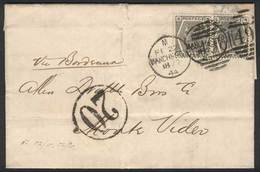 GREAT BRITAIN: Complete Folded Letter Franked By Sc.62 Pair (plate 15), Sent From Manchester To Montevideo (Uruguay) On  - Autres & Non Classés