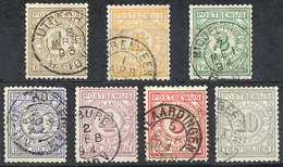 NETHERLANDS: Yvert 1/7, 1884 Complete Set Of 7 Used Values, Very Fine Quality, Rare, Catalog Value Euros 425. - Autres & Non Classés