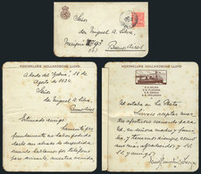 NETHERLANDS: Lettercard Given On The Ship GEBRIA To Passengers For Their Personal Mail, Sent To Argentina On 18/AU/1924  - Sonstige & Ohne Zuordnung