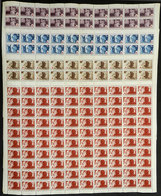 HUNGARY: Yvert 649/652, 1944 Red Cross, Cmpl. Set Of 4 Values On Complete Sheets Of 100 Stamps, MNH, VF Quality, Catalog - Andere & Zonder Classificatie