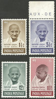 INDIA: Sc.203/206, 1948 Mahatma Gandhi, Cmpl. Set Of 4 Mint Values, The Gum Is Partially Altered, Very Good Front, Good  - Other & Unclassified