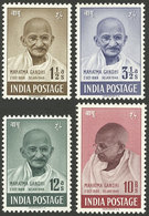 INDIA: Sc.203/206, 1948 Mahatma Gandhi, Cmpl. Set Of 4 Values, Mint Lightly Hinged, VF Quality! - Altri & Non Classificati