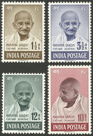 INDIA: Sc.203/206, 1948 Mahatma Gandhi, Cmpl. Set Of 4 Values, Mint Lightly Hinged, VF Quality! - Andere & Zonder Classificatie