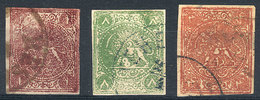 IRAN: 3 Stamps Issued In 1870, Genuine, VF Quality! - Iran