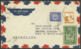 ISRAEL: MIXED POSTAGE: Airmail Cover Sent To Argentina On 13/MAY/1948 With Nice Mixed Postage With Stamp Of Palestine, V - Otros & Sin Clasificación