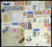ISRAEL: 10 Covers Sent To Argentina Between 1949 And 1950, Franked With Stamps Of The First Issue (coins), Including Var - Other & Unclassified