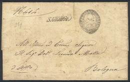 ITALY: Printed Circular Sent From SAN GIORGIO To Bologna On 3/SE/1846, With Interesting Postal Markings, Very Nice! - Unclassified