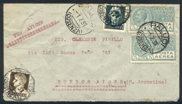 ITALY: Air Mail Cover Sent From Paludi To Argentina On 1/JUL/1931, Franked By Sc.C9 + Other Values, Fine Quality (cover  - Sin Clasificación