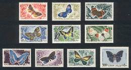 LEBANON: Sc.C427/436, Butterflies, Complete Set Of 10 Unmounted Values, Excellent Quality! - Líbano