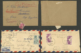 LEBANON: Wrapper For Printed Matter And Airmail Cover Sent To Argentina In 1948 And 1950, Interesting! - Líbano