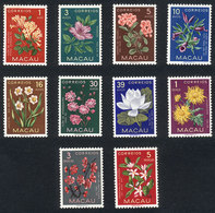 MACAU: Sc.372/381, Flowers, Complete Set Of 10 Unmounted Values, Excellent Quality! - Sonstige & Ohne Zuordnung