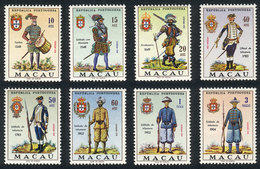 MACAU: Sc.404/411, Military Uniforms, Complete Set Of 8 Unmounted Values, Excellent Quality! - Andere & Zonder Classificatie