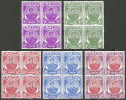 MALAYA - JOHORE: Sc.134 + 137 + 139 + 142 + 145, MNH Blocks Of 4 Of Superb Quality, Catalog Value US$152 - Johore