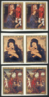 MALI: Yvert 230/232, 1974 Christmas, Paintings, The Set Of 3 Values In IMPERFORATE PAIRS, MNH, Excellent Quality! - Mali (1959-...)