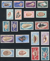 NEW CALEDONIA: Yvert 354 + 358/60 + 368/71 + 379/80 + A.105 + A.98/100 + A.113/6 + A.129/30, Sea Shells, Complete Set Of - Other & Unclassified