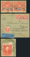 PARAGUAY: 8/SEP/1900 Asunción - Switzerland: Registered Cover Franked With Sc.40 + Pair Of TELEGRAPH Stamps Of 40c. (tot - Paraguay