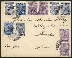 PARAGUAY: 15/JUN/1904 Asunción - Basel (Switzerland): Cover Franked With 1.20P. (Sc. 82 X2 + 86 X4 + 87 X4) With Double  - Paraguay