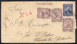 PARAGUAY: 2/AP/1908 Asunción - Winschoten (Netherlands): 10c. Stationery Envelope + Sc.108 X3 (total Postage 1P.), By Re - Paraguay