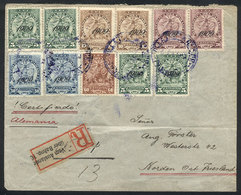 PARAGUAY: 5/JA/1910 Asunción - Germany: Registered Cover Franked With 2P. (combining Sc.109 + Provisionals Of 1909), Arr - Paraguay
