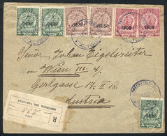 PARAGUAY: 24/MAY/1910 ALTO - Wien (Austria): Registered Cover Franked With 1.75P. Combining Provisional Stamps Of 1908 A - Paraguay