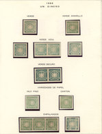 PERU: Sc.14, 1868/72 1D. Green, Album Page (ex-Bustamante) With Specialized Development That Includes The Different Shad - Peru